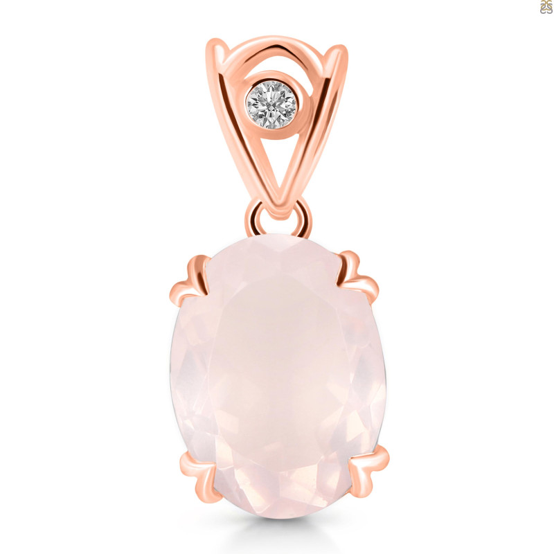 Rose Quartz Pendant RSQ-RDP-745-V-LOOP.