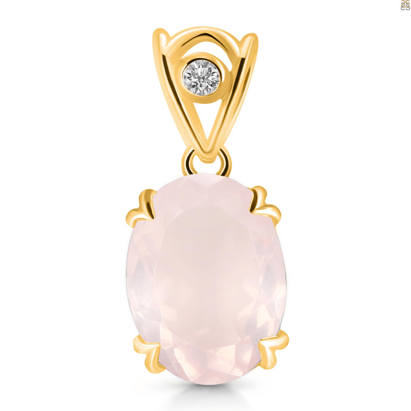 Rose Quartz Pendant RSQ-RDP-745-V-LOOP.