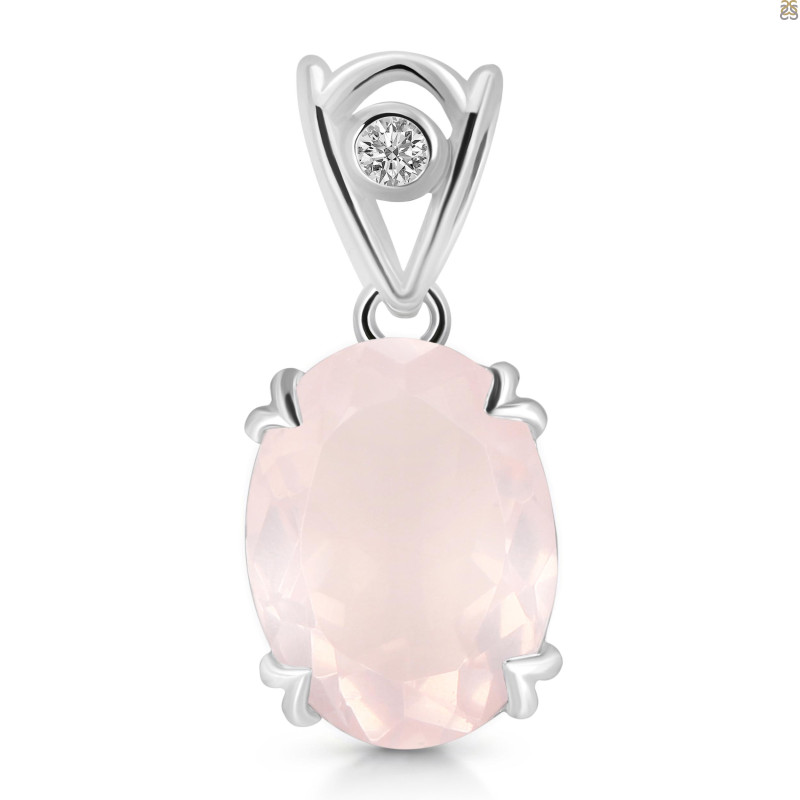 Rose Quartz Pendant RSQ-RDP-745-V-LOOP.
