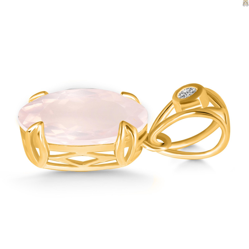 Rose Quartz Pendant RSQ-RDP-745-V-LOOP.