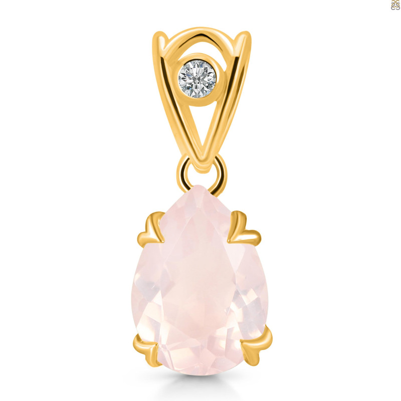 Rose Quartz Pendant RSQ-RDP-746-V-LOOP.