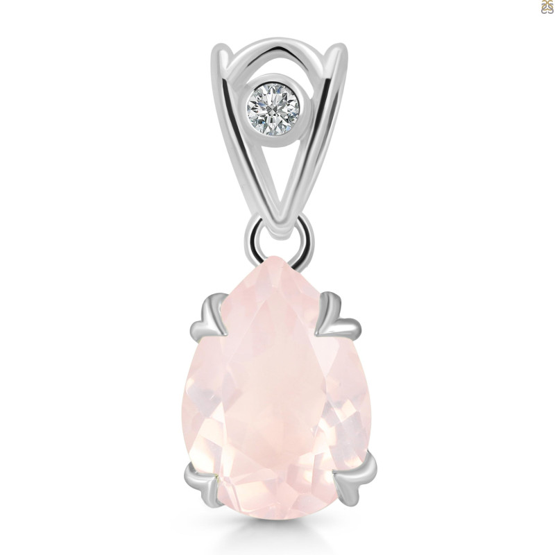 Rose Quartz Pendant RSQ-RDP-746-V-LOOP.