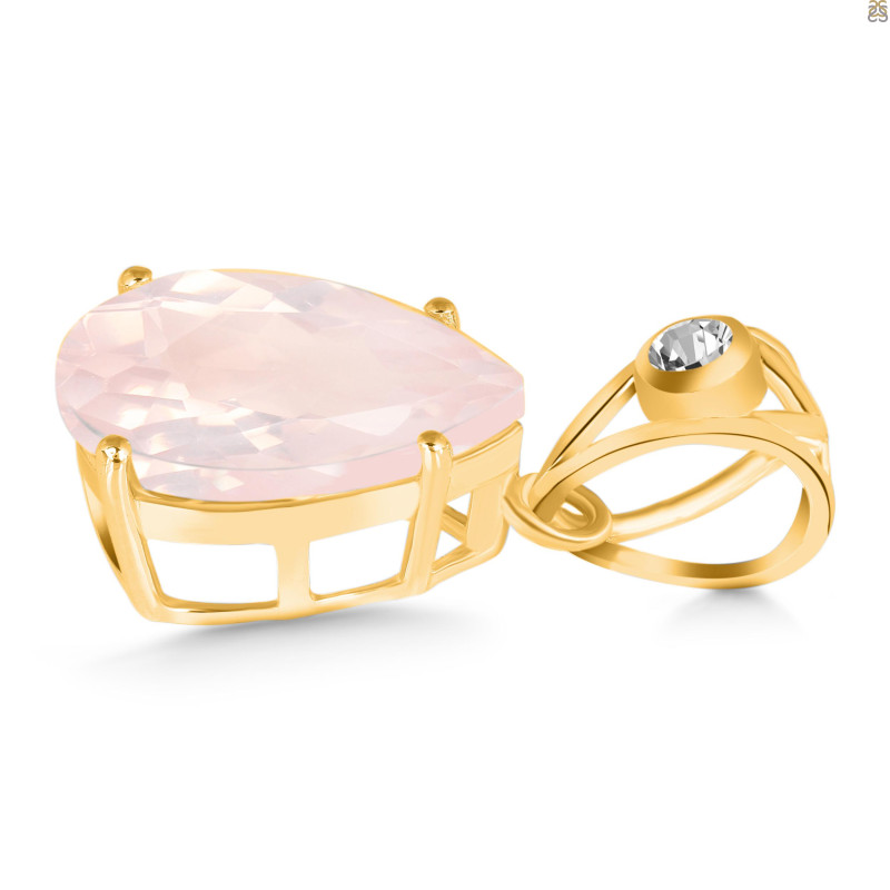 Rose Quartz Pendant RSQ-RDP-746-V-LOOP.