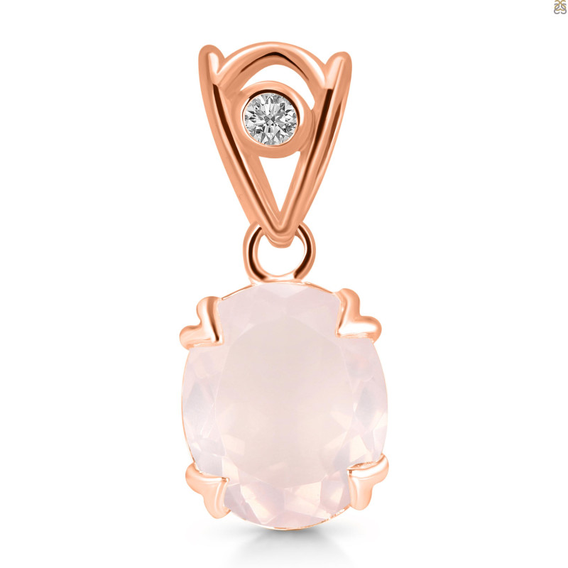 Rose Quartz Pendant RSQ-RDP-749-V-LOOP.