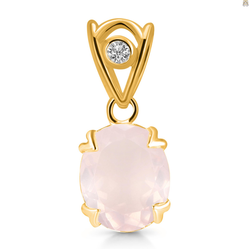 Rose Quartz Pendant RSQ-RDP-749-V-LOOP.