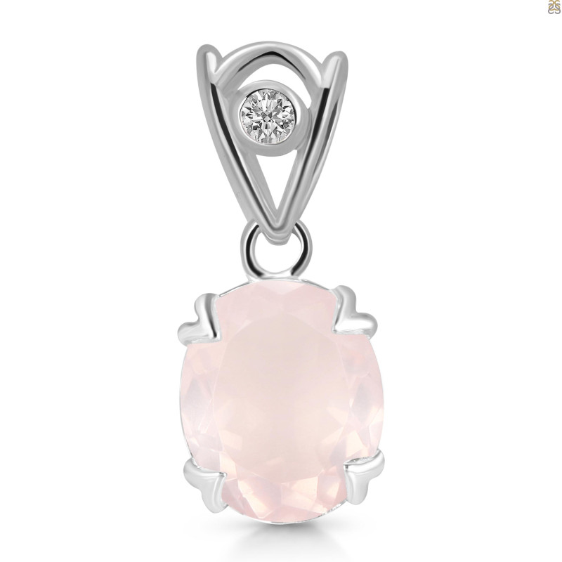Rose Quartz Pendant RSQ-RDP-749-V-LOOP.