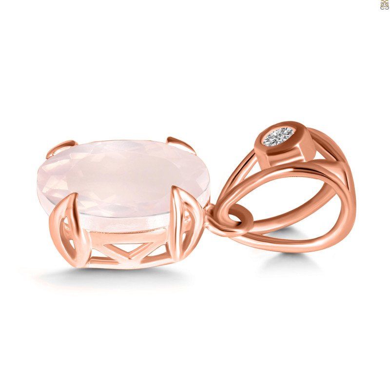 Rose Quartz Pendant RSQ-RDP-749-V-LOOP.