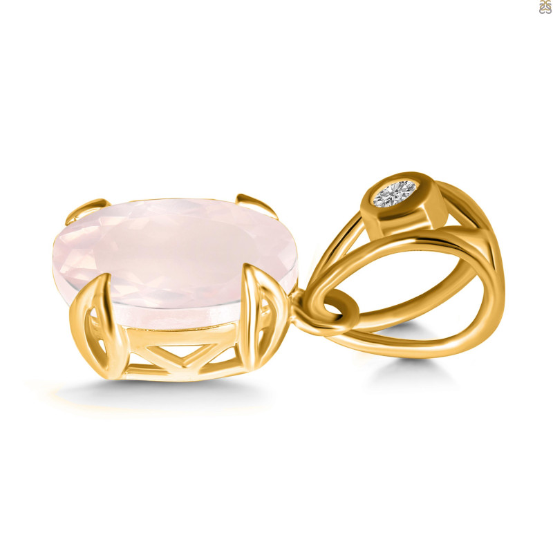 Rose Quartz Pendant RSQ-RDP-749-V-LOOP.