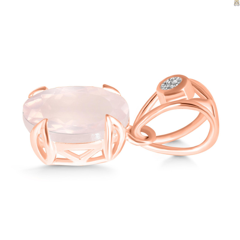 Rose Quartz Pendant RSQ-RDP-750-V-LOOP.