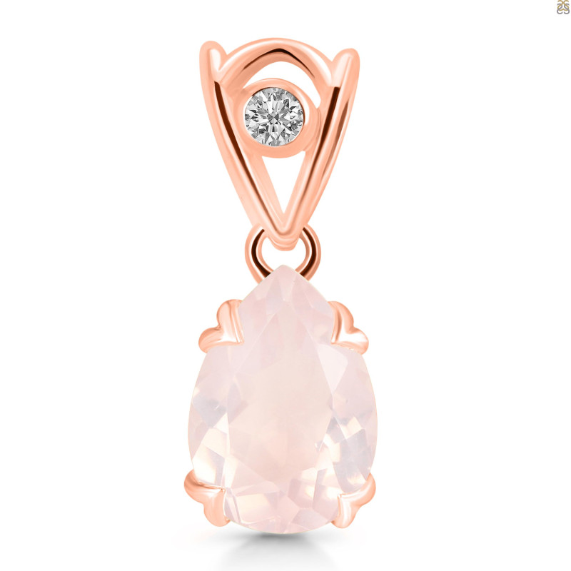 Rose Quartz Pendant RSQ-RDP-752-V-LOOP.