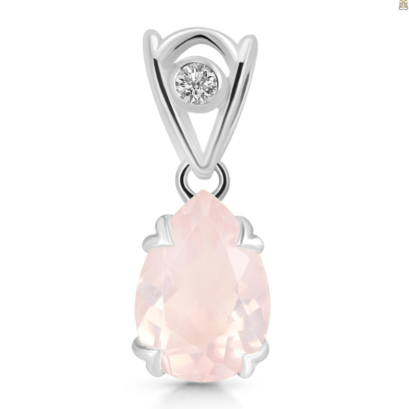 Rose Quartz Pendant RSQ-RDP-752-V-LOOP.