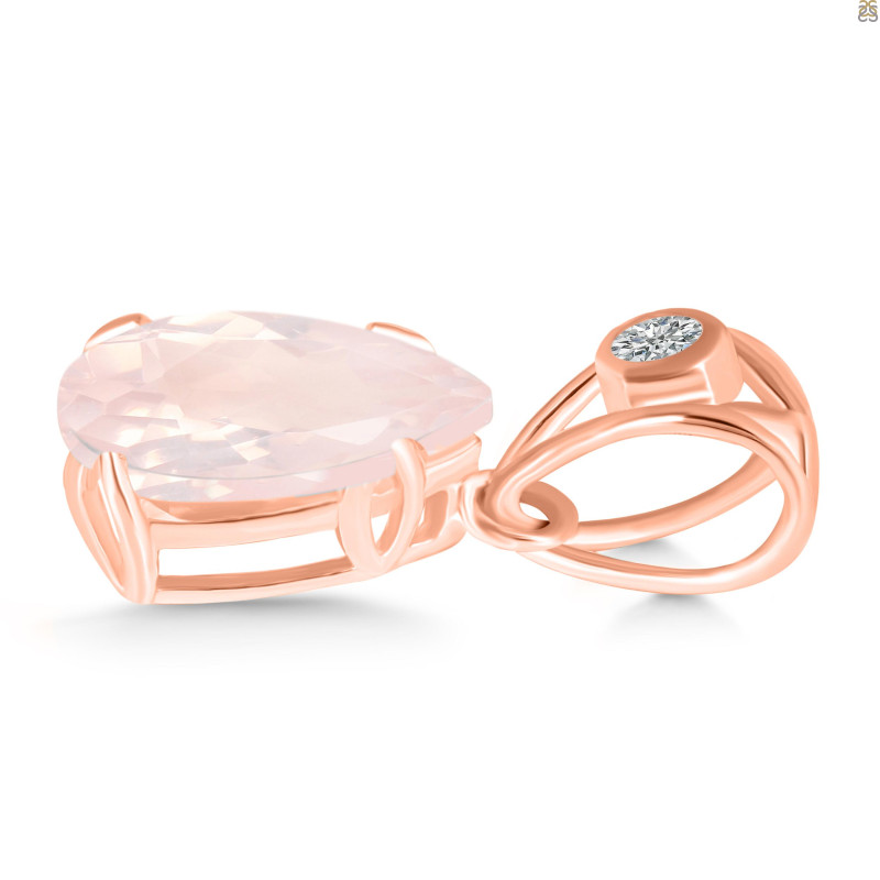 Rose Quartz Pendant RSQ-RDP-752-V-LOOP.