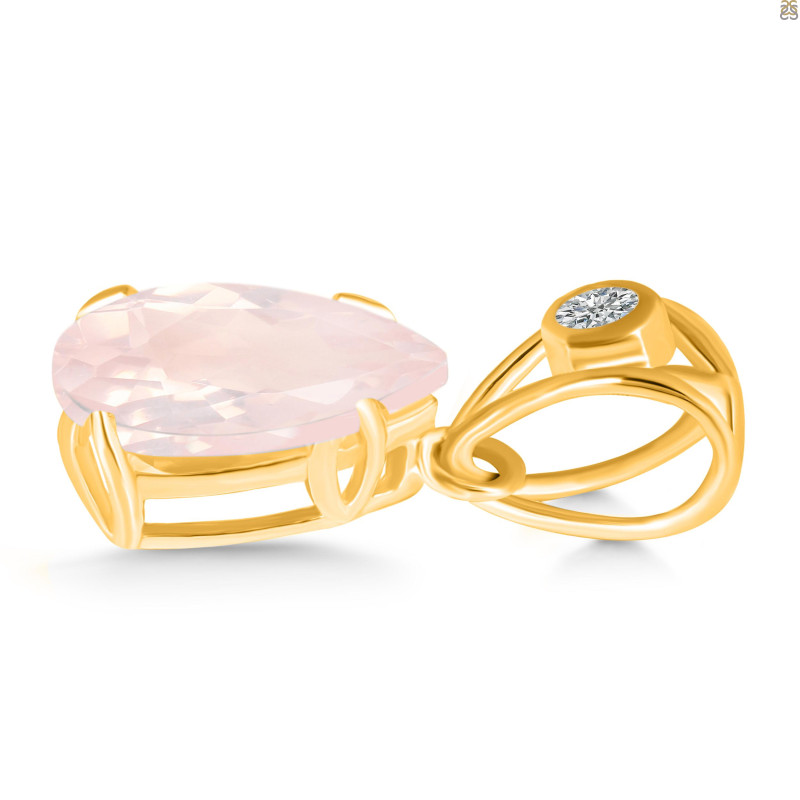Rose Quartz Pendant RSQ-RDP-752-V-LOOP.