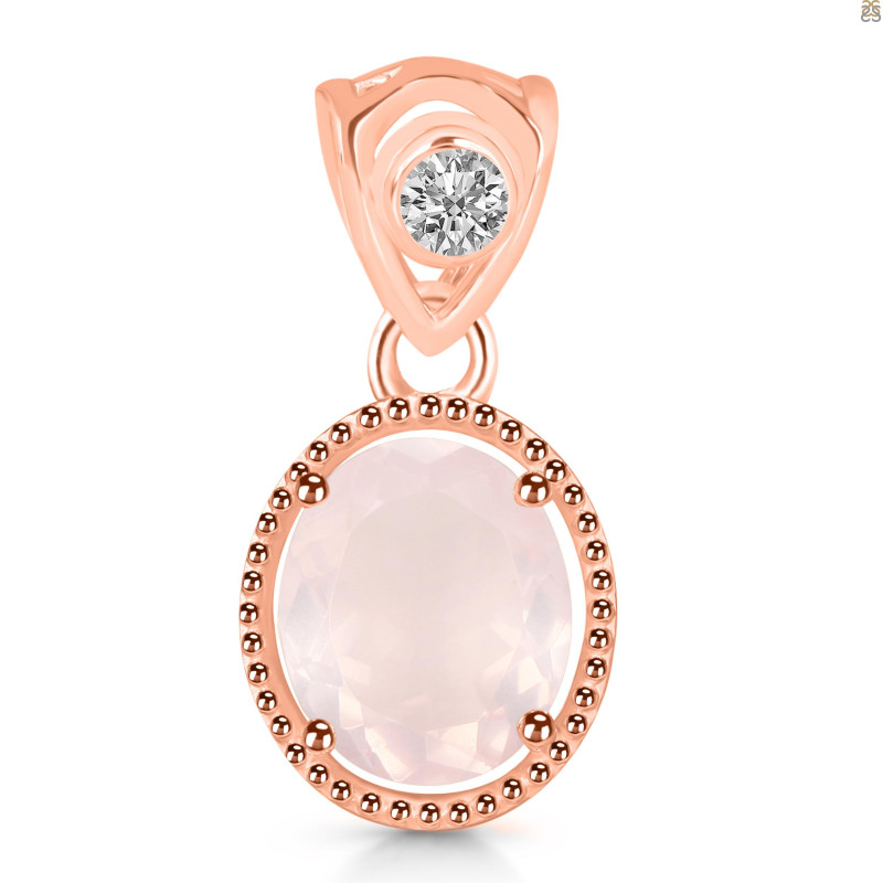 Rose Quartz Pendant RSQ-RDP-755-V-LOOP.