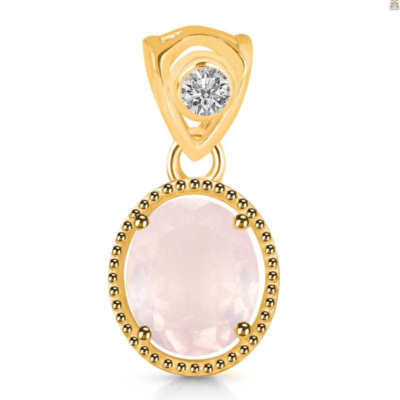Rose Quartz Pendant RSQ-RDP-755-V-LOOP.