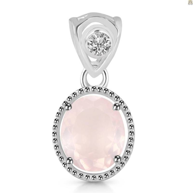 Rose Quartz Pendant RSQ-RDP-755-V-LOOP.
