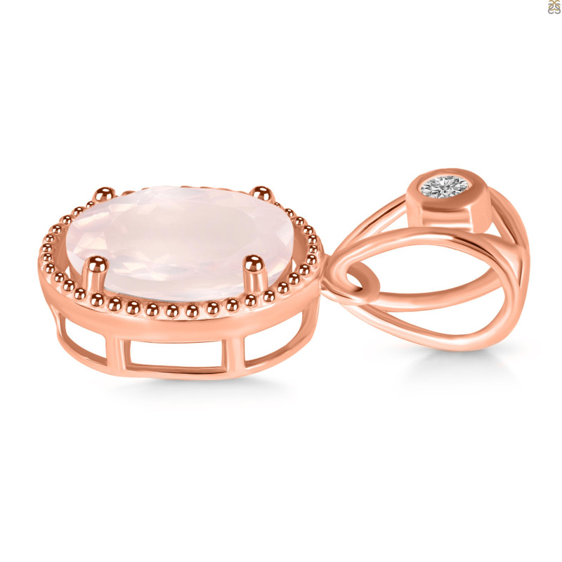 Rose Quartz Pendant RSQ-RDP-755-V-LOOP.