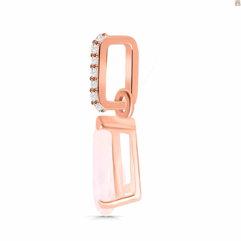 Rose Quartz & White Topaz Pendant RSQ-RDP-757-CZ.