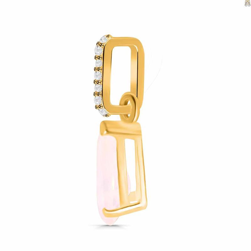 Rose Quartz & White Topaz Pendant RSQ-RDP-757-CZ.