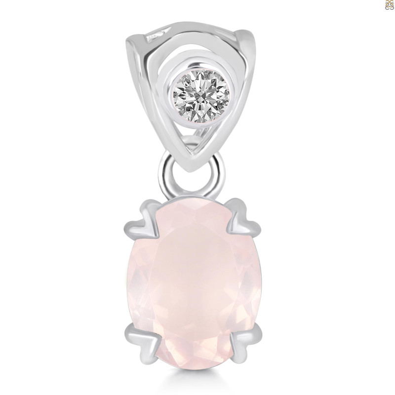 Rose Quartz Pendant RSQ-RDP-762-V-LOOP.