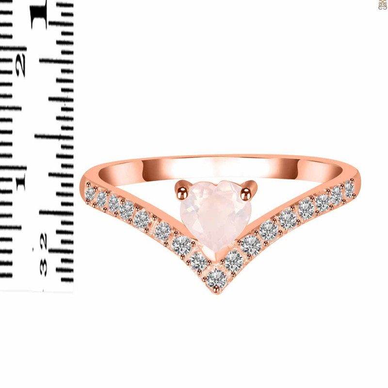 Rose Quartz & White Topaz Ring RSQ-RDR-2749.