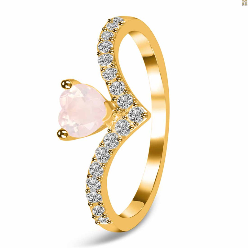 Rose Quartz & White Topaz Ring RSQ-RDR-2749.