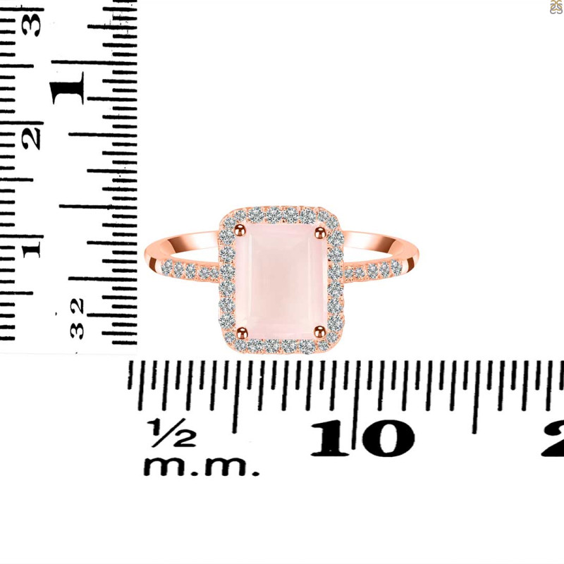 Rose Quartz & White Topaz Ring RSQ-RDR-3071.
