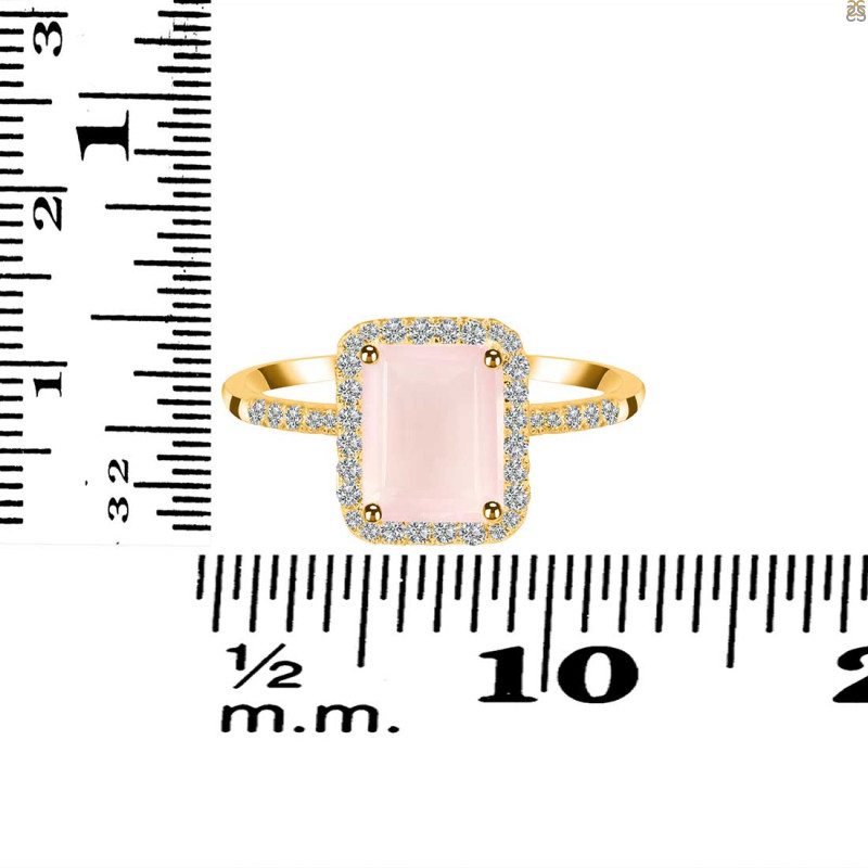 Rose Quartz & White Topaz Ring RSQ-RDR-3071.