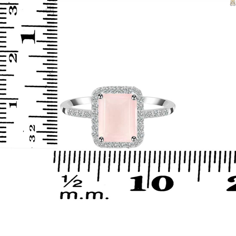 Rose Quartz & White Topaz Ring RSQ-RDR-3071.