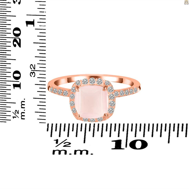 Rose Quartz & White Topaz Ring RSQ-RDR-3119.