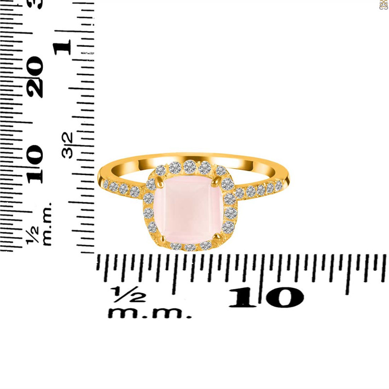 Rose Quartz & White Topaz Ring RSQ-RDR-3119.