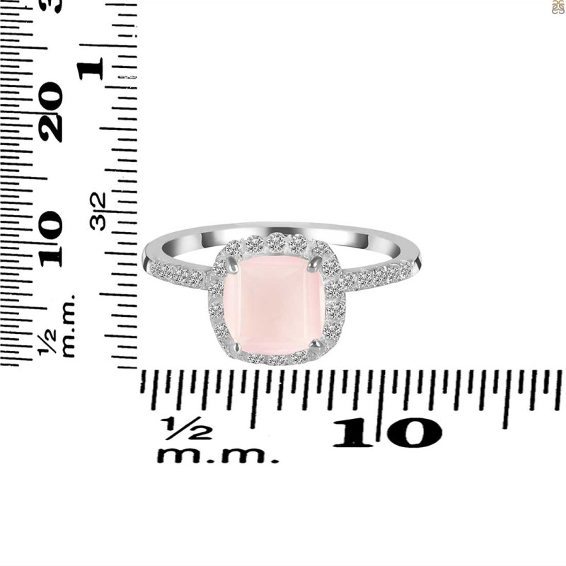 Rose Quartz & White Topaz Ring RSQ-RDR-3119.