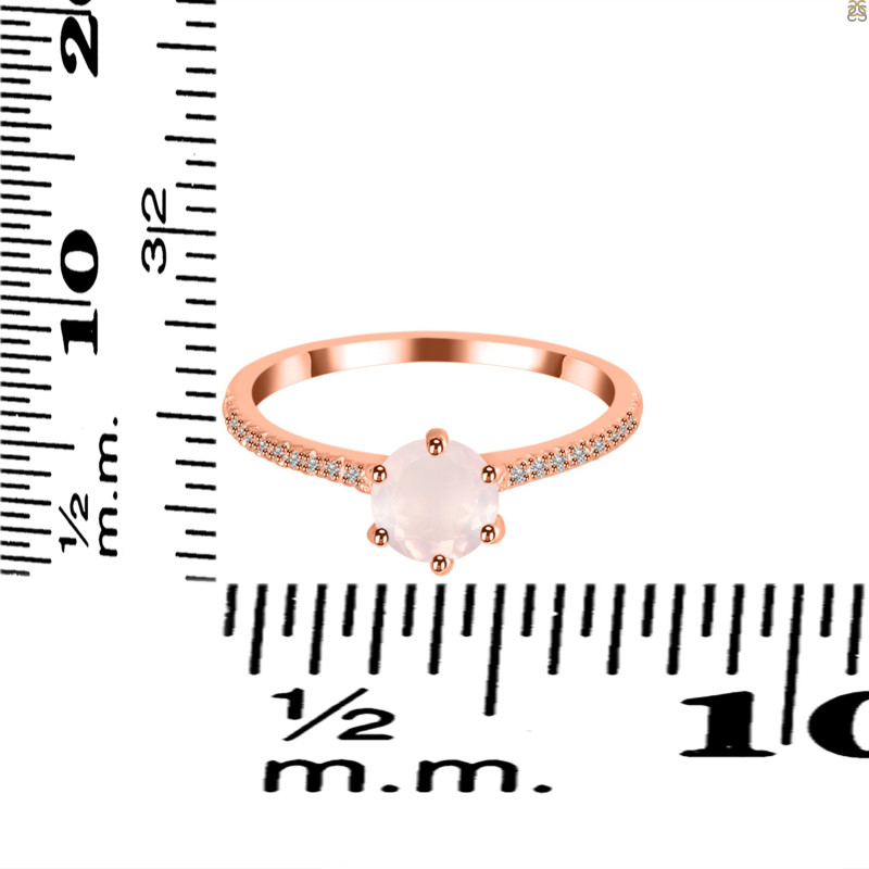 Rose Quartz & White Topaz Ring RSQ-RDR-3144.