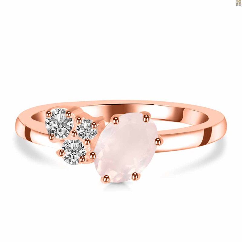 Rose Quartz & White Topaz Ring RSQ-RDR-3153.