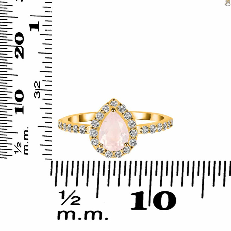 Rose Quartz & White Topaz Ring RSQ-RDR-3161.