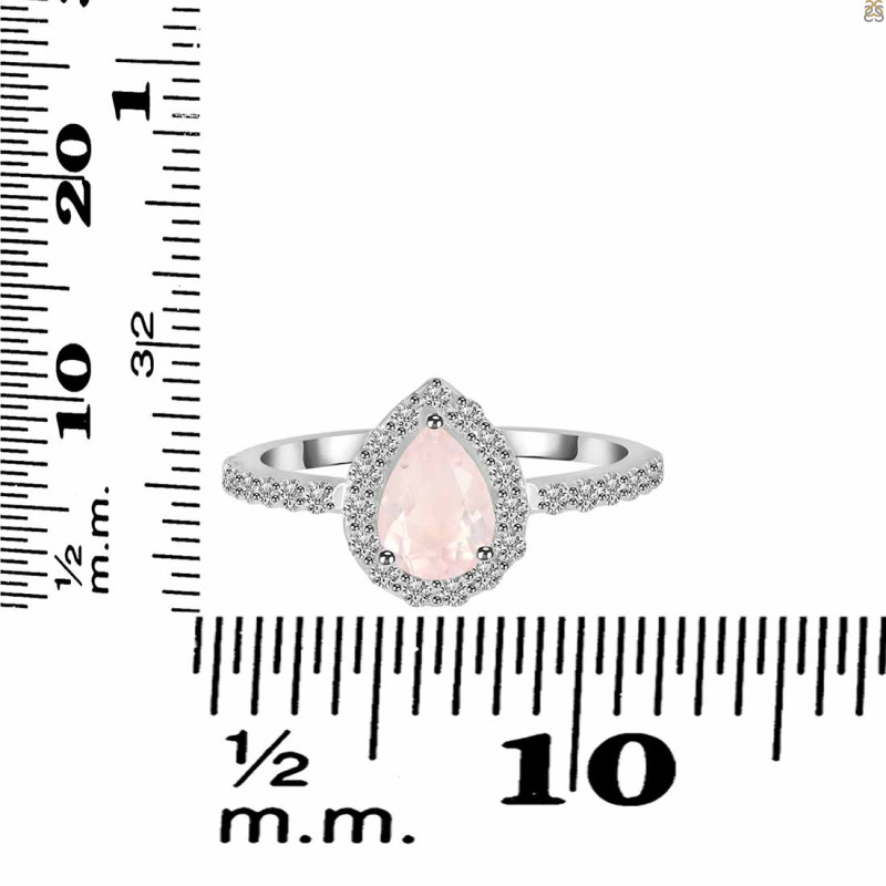Rose Quartz & White Topaz Ring RSQ-RDR-3161.