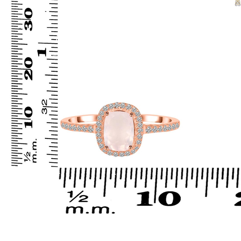 Rose Quartz & White Topaz Ring RSQ-RDR-3263.