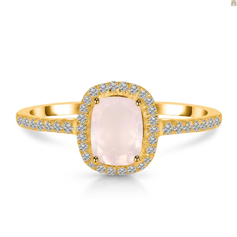 Rose Quartz & White Topaz Ring RSQ-RDR-3263.