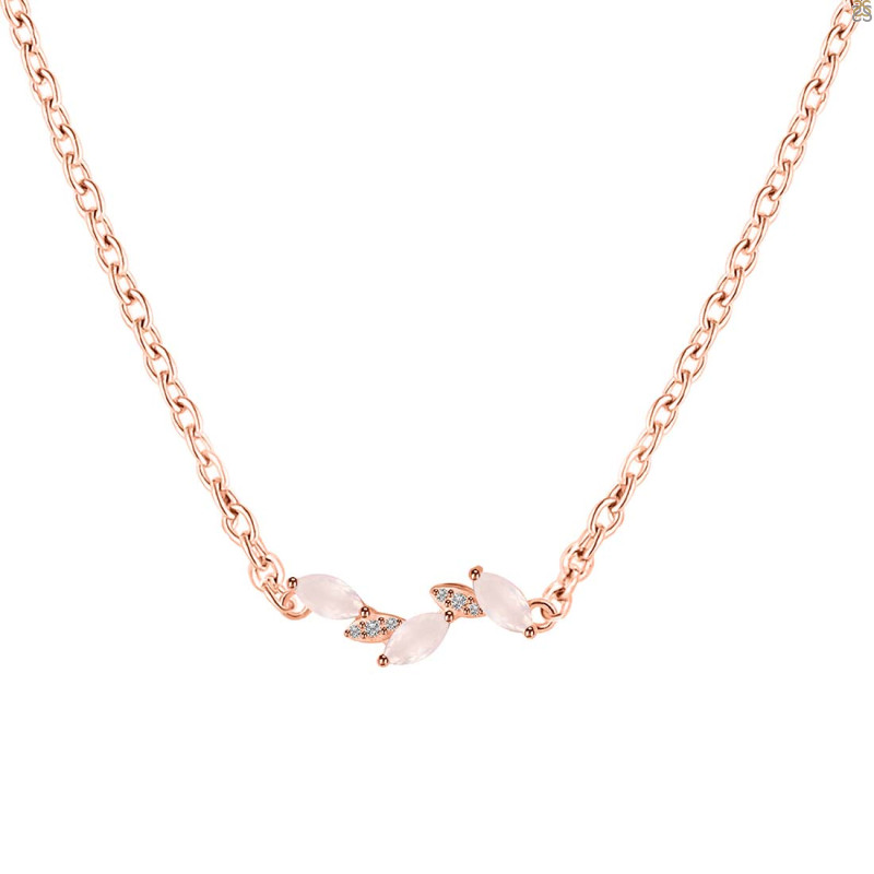 Rose Quartz & White Topaz Necklace RSQ-RDN-460.