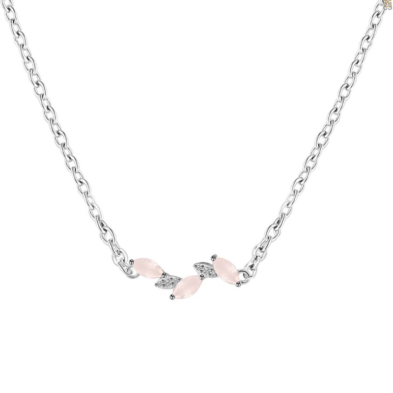 Rose Quartz & White Topaz Necklace RSQ-RDN-460.