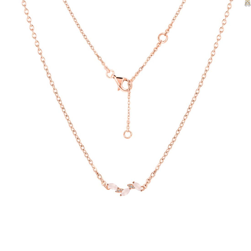 Rose Quartz & White Topaz Necklace RSQ-RDN-460.