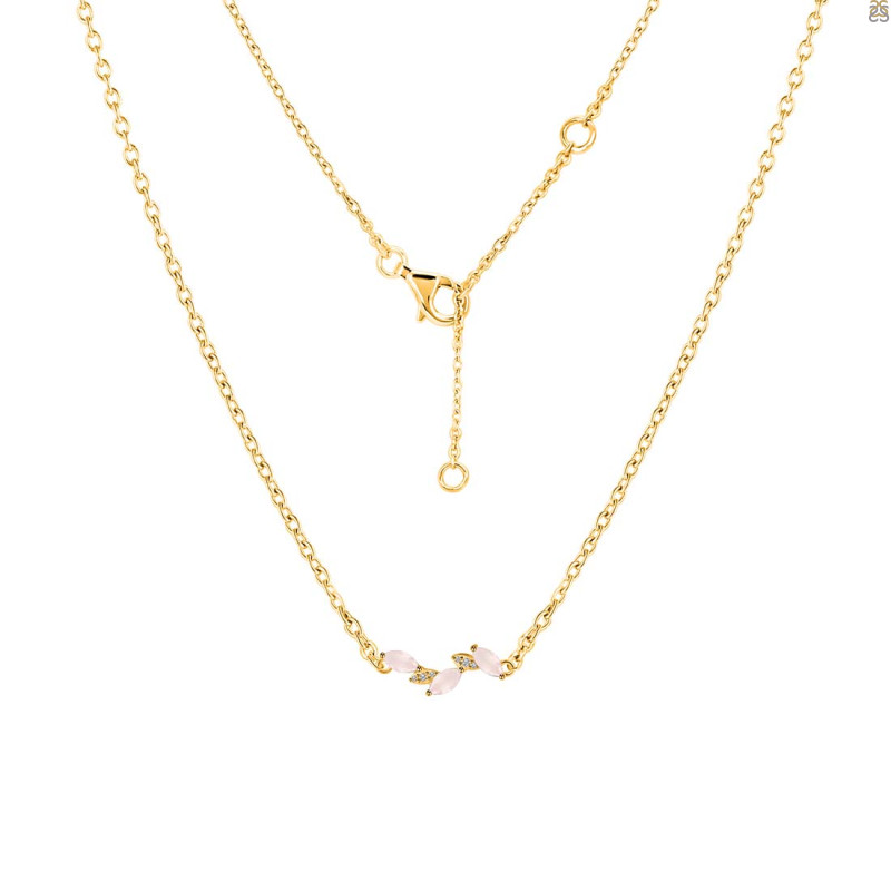 Rose Quartz & White Topaz Necklace RSQ-RDN-460.