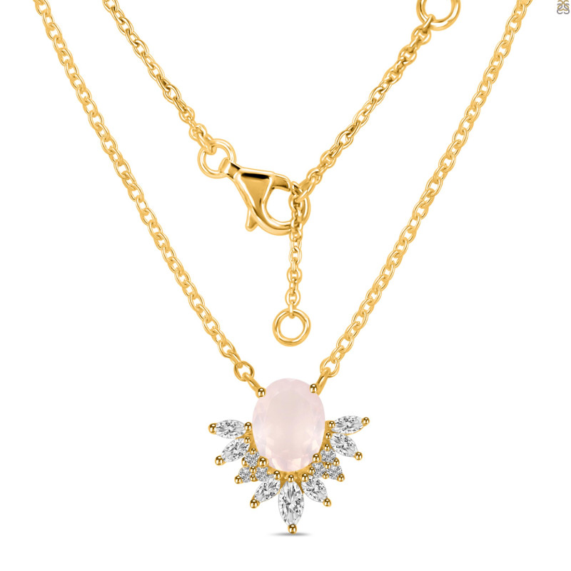 Rose Quartz & White Topaz Necklace RSQ-RN-72.
