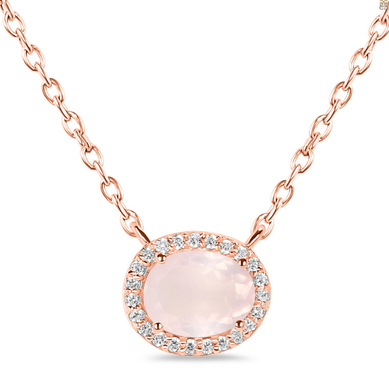 Rose Quartz & White Topaz Necklace RSQ-RN-85.