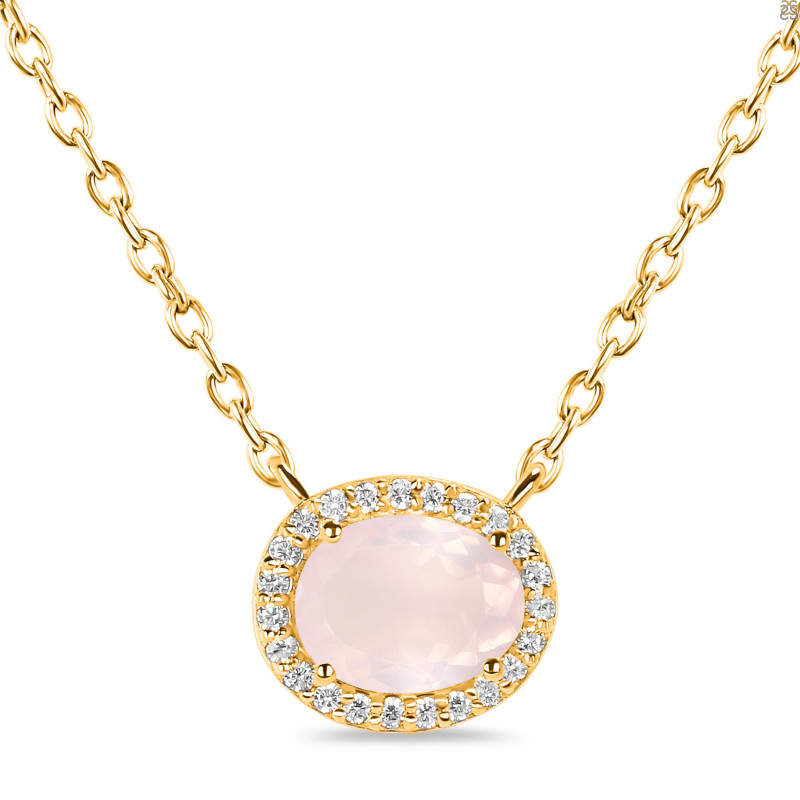 Rose Quartz & White Topaz Necklace RSQ-RN-85.