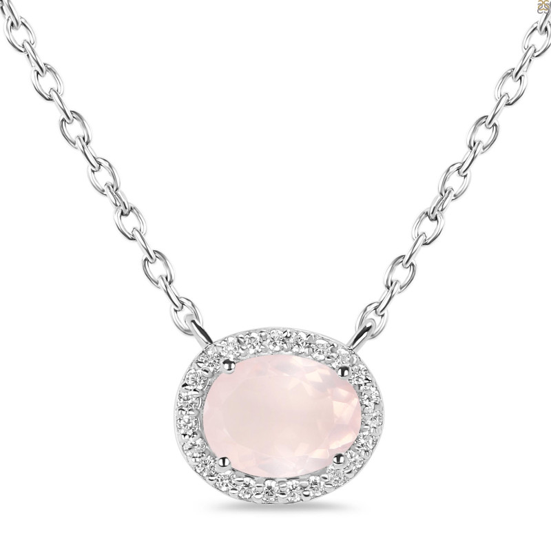 Rose Quartz & White Topaz Necklace RSQ-RN-85.