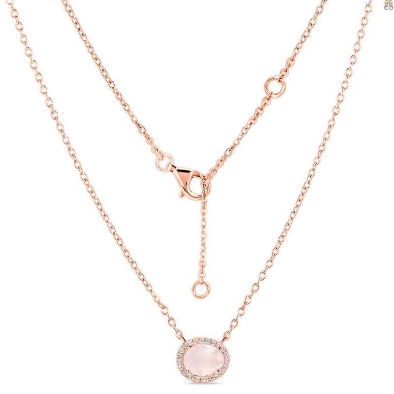 Rose Quartz & White Topaz Necklace RSQ-RN-85.