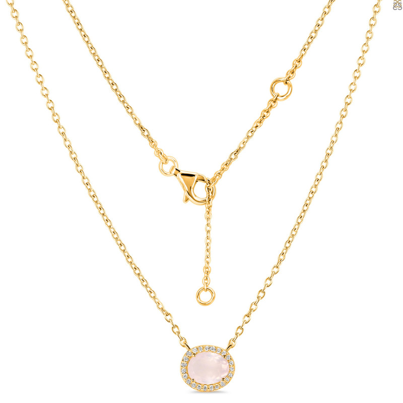 Rose Quartz & White Topaz Necklace RSQ-RN-85.