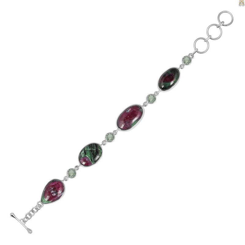 Ruby Zoisite/Green Amethyst Bracelet-BSL RZS-11-3