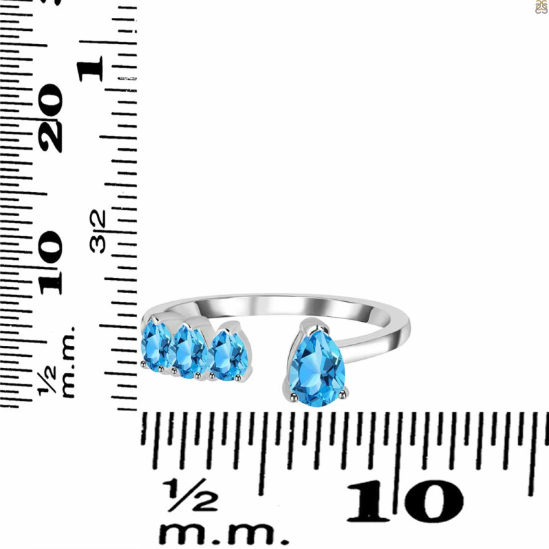 Swiss Blue Topaz Ring SBTZ-RDR-2769.